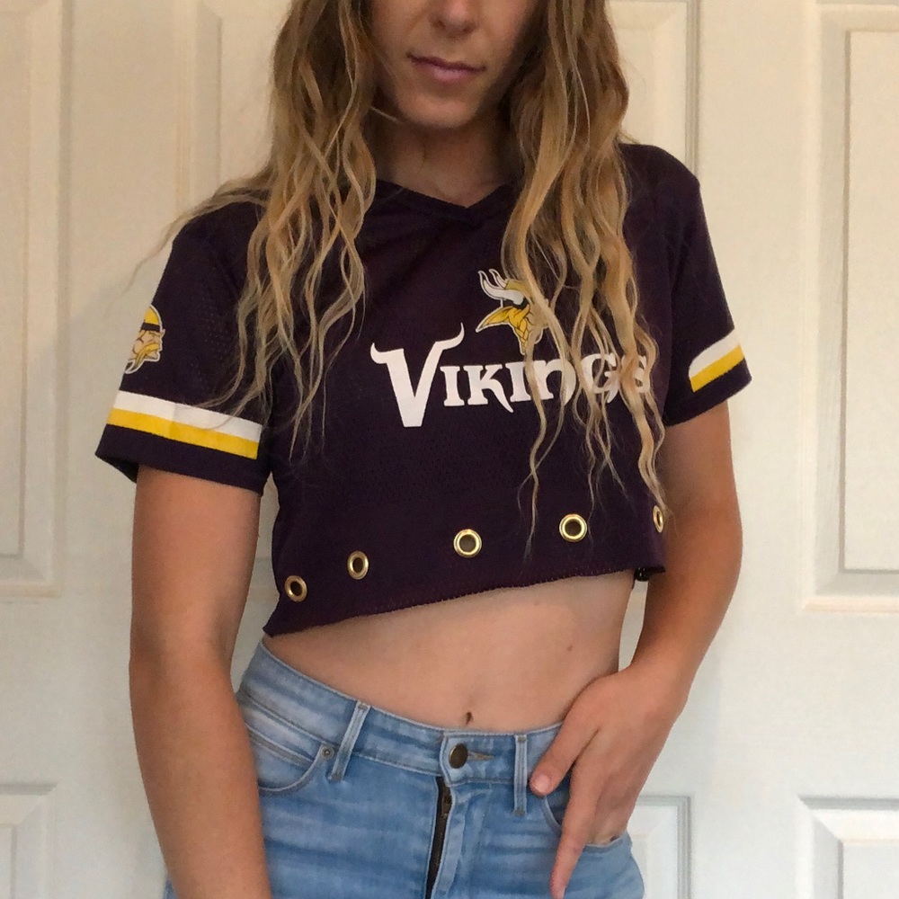 Minnesota Vikings custom crop mesh football jersey